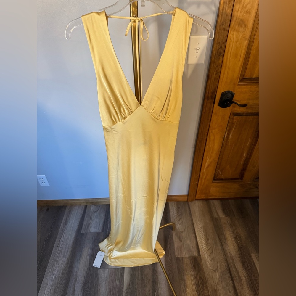 Abercrombie & Fitch Yellow Backless Maxi Dress